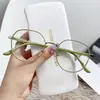 Armazones para Gafas de Color Té con Leche Ligero Estilo Coreano para Mujer, Aptos para Lentes de Graduación, Aspecto Natural, Armazones Redondos Pequeños Artísticos, Armazones para Gafas de Alambre Dorado