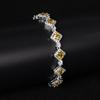 Europeu e Americano Retrô Cor Artificial Tesouro Luxo Completo Diamante Pulseira Pulseira Atacado Redondo Quadrado Princesa Moda Zircônia Cor Tesouro Pulseira