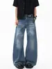 Jeans Lavados de Moda con Estampado de Bambú para Hombre, Pantalones Largos Anchos Frescos Vintage de Verano, Pantalones Casuales Holgados de High Street