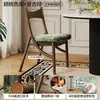Silla de Comedor Medieval 2025 Nueva Silla de Madera Maciza Silla para Mesa de Comedor en Casa Silla de Diseñador Oreja de Gato Taburete de Comedor Suave de Ocio