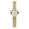 Reloj Goldie Fresh Blue de Perla Madre Redondo Pequeño con Cadena de Metal Nicho Suave para Viajes Diarios Resistente al Agua de Cuarzo para Mujer