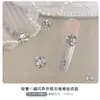 Arte de Unhas Premium com Zircônia com Diamantes Brancos Brilhantes Empilhados, Decorações de Unhas Grandes Quadradas Chunky de Doce de Ovo de Pombo