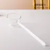 Colher de Vidro Borossilicato Alto Colher de Sobremesa Colher para Mexer Café Estilo Ins Transparente Tamanho Grande Doméstica Cabo Longo Colher de Óleo Colher de Sopa
