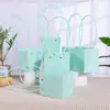 Bolsa tote impermeable con estampado de flores en relieve de diamante multicolor macaron para el Día del Maestro, adecuada para plantas suculentas y plantas verdes