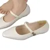 Nuevos Zapatos Mary Jane de Piel para Viajes Diarios para Mujer Primavera y Otoño 2026 Tacón Medio Grueso Punta Cuadrada Pequeña Correa de Hebilla Zapatos de Una Sola Pieza