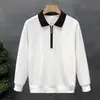Sudadera con capucha de cremallera media y solapa de manga larga de alta gama para hombre, chaqueta informal estilo Old Money, nueva llegada Otoño/Primavera 2026
