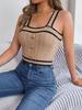 Gran Venta 2024 Verano Color Contraste Botón Sin Mangas Ombliguera Suéter Top de Vacaciones Ropa de Mujer Transfronteriza de Amazon