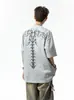 Camiseta de Verano de Diseño Nicho de Alta Gama para Hombre y Mujer, Manga Corta, Cuello Redondo Holgado, Espina Dorsal Recta de Pupila de Serpiente Americana