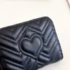 Bolsa de mano corta bordada con corazón, billetera corta, bolso de mano de moda, tarjetero para mujer, monedero de gran capacidad