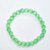 Pulsera de Piedra Ojo de Gato de 8 mm con Diseño Bicolor Graduado Transparente Hielo, Pulsera de Piedra Shoushan con Cuentas de Vidrio, Joyería Suave que se Envuelve Alrededor del Dedo