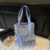 Otoño Nuevo Bolso Tote de Cuadros Dulce y Lindo, Bolso Satchel Estético Ins de Alta Gama de Gran Capacidad para Hombro/Axila