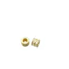 Plata de ley S925 cuentas de barril con agujero grande cuentas espaciadoras zirconita dorada incrustada junta material de accesorio de plata para pulsera DIY