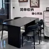 Mesa de comedor negra, mesa de comedor y sillas de pizarra modernas, juego para apartamento pequeño, lujo ligero, uso doméstico simple, estilo italiano, mesa de comedor rectangular