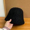 Sombrero de Pescador de Lana de Gama Alta, Pequeño Sombrero de Pescador de Color Puro para Mostrar la Cara en Invierno, Versátil Sombrero de Pescador Pequeño Engrosado Cálido para Mostrar la Cara