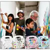 Dd481 Export Año Nuevo Feliz Año Nuevo Pintado a Mano DIY Fiesta de Graffiti Regalo Dulcero Bolsa de Papel Caja de Papel