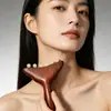 Raspador de Cola de Pez de Cuerno de Oveja, Empujador Pequeño de Cuerno de Oveja de Sándalo Dorado, Peine de Meridianos, Palo de Masaje Facial y Corporal, Herramienta de Masaje