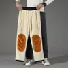 Pantalones de Algodón para Hombre y Mujer de Invierno con Forro Polar Engrosados Pantalones de Hombre para Personas de Mediana Edad y Mayores Rodilleras de Pelo Largo Pantalones de Chándal de Polar Ártico Cálidos