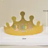 Novo Chapéu de Aniversário Dobrável com Tamanho Ajustável para Adultos e Crianças, Coroa Criativa de Festa Chapéu de Bolo de Aniversário