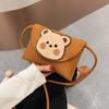 Bolso de sobre tejido, popular en primavera y verano, con diseño de oso bohemio, bandolera para playa, vacaciones y teléfono móvil.
