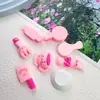 Porquinho rosa de desenho animado utensílios de cozinha acessórios de resina cola creme capa de celular diy presilha de cabelo furo de copo d'água fivela de sapato joias