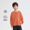 Casa da Hai Ma nova roupa de outono para crianças camiseta de manga comprida de outono para meninos algodão puro cor sólida camada base estilosa