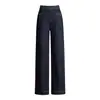 Jeans feminino azul escuro reto de perna larga, moderno e simples, novo estilo outono 2026, emagrecimento e elegante, calça casual cropped