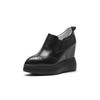 Estilo Novo Primavera 2026 Sapatos de Salto Aumentador Emagrecedores Estilo Britânico Moda Versátil Bico Fino Sola Grossa Slip-On Loafers