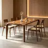 Juego de mesa de comedor y sillas de madera de nogal, estilo mid-century nuevo, madera maciza, adecuado para mesas de comedor de casa de huéspedes, uso doméstico de alta gama, escritorio integrado para sala de estar y estudio