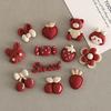 Accesorios de resina para joyería de cereza y oso, para hacer tú mismo, carcasa de teléfono móvil, caramelo de fresa, tocado, horquilla, caja de almacenamiento, material para parches