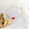 Pulsera de trébol de cuatro hojas transfronteriza para mujer, joyería de cuerda para la mano, accesorios, pulsera, adorno para la mano, accesorio de mano de alta gama de lujo ligero europeo y americano
