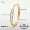 Joyería para Manos Europea y Americana Anillo Geométrico Corte de Línea Árbol de la Vida Diamante de Barro Incrustado Accesorios de Pulsera Pulsera de Acero de Titanio para Mujeres