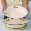Novo Prato de Esmalte Espesso Nostálgico Vintage, Tigela de Sopa Doméstica de Grau Alimentício com Borda Larga, Prato Fundo, Prato de Preparo