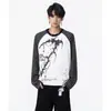 Camiseta Casual de Manga Larga con Estampado de Personalidad para Hombre Otoño 2026, Estilo Callejero Americano, Manga Raglán, Top Versátil de Moda