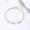 Pulseira de coração de camada dupla best-seller transfronteiriça para mulheres, joia de prata 925, design de nicho, moderna e elegante, sensação de alta qualidade