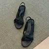 Sandálias Romanas Minimalistas com Tiras Cruzadas para Mulheres, Novidade de Verão 2026 Sandálias Retro com Salto Anabela e Tira no Tornozelo Abertas na Ponta