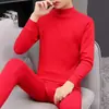 Conjunto de ropa interior térmica para hombre 100% algodón, top y pantalones de otoño, camiseta térmica de algodón con cuello redondo, ropa interior térmica para jóvenes, top y pantalones térmicos para hombre