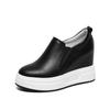 Zapatos de tacón bajo simples y a la moda estilo coreano, Nuevo modelo Primavera 2026, Punta redonda, Suela gruesa, Aumento de altura oculto, Zapatos de mujer sin cordones