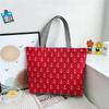 Bolsa de Lona Nueva al Por Mayor Bolso de Hombro de Gran Capacidad Bolso para Mujer Bolso de Mano Estampado Bolso Tote de Lona Literario Estilo Coreano