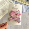 Pinzas para el pelo de cuadros frescas y sencillas estilo coreano para niños, Gomas para el pelo de lazo, Pasadores laterales para niñas dulces, Accesorios para el pelo de coleta