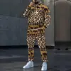 2025 Sudadera con capucha informal holgada nueva tendencia cruzada de comercio exterior europeo y americano Temu Conjunto de sudadera y pantalones de chándal para hombre