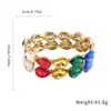 Pulsera de doble capa con incrustaciones de diamantes en forma de gota de agua, estilo europeo y americano, para mujer, diseño único, exquisita, de moda, accesorio de mano versátil, venta al por mayor