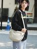 Bolsa de Ombro Transversal Grande Capacidade Estilo Japonês Ins Artística Feminina Nova Bolsa Tote Versátil Estilo Coreano Bolsa de Axila Formato Dumpling