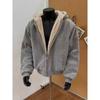 2025 Comercio Exterior Otoño e Invierno Nuevo Estilo Americano Abrigo Grueso de Invierno con Cuello de Piel, Cuero PU y Algodón para Hombres y Mujeres Chaqueta Engrosada