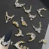 Nuevo Arte de Uñas Lateral Estilo Francés Joyería de Circonita Dorado Brillante Estrella de Diamante Completa Decoración de Uñas Desgastable Tridimensional