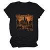 Halloween Europeu e Americano Nova Moda Manga Curta halloweetown est 1998 Camiseta Casual Divertida Estampada