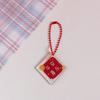 Llavero colgante de acrílico con forma de corazón de niña, con texto de doble cara, creativo, para bolso pequeño y fresco, llavero decorativo, adorno colgante.