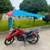 Guarda-chuva para Motocicleta, Camada Dupla à Prova de Chuva, Guarda-sol para Homens, Ampliado, Espessado, Suporte Estendido, Dobrável, Revestimento Preto
