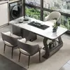 Mesa de Chá Minimalista de Ardósia Italiana e Combinação de Cadeiras Mesa de Chá/Café Moderna Simples de Luxo Leve para Escritório/Casa