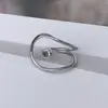 Anillo curvo europeo y americano para mujer, estilo frío, retro, personalidad exagerada, anillo de moda, anillo para el dedo índice, joyería