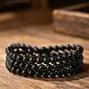 Directamente del fabricante: Anillos lisos de Obsidiana Natural, Obsidiana Plateada, Obsidiana Dorada, Pulseras de Múltiples Círculos, Joyería Minimalista Moderna para Hombres y Mujeres, Venta al por Mayor